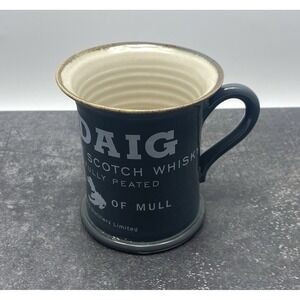 LEDAIG Scotch Whiskey 8oz Ceramic Cup Mug Isle Mull Campbeltown Pottery Scotland